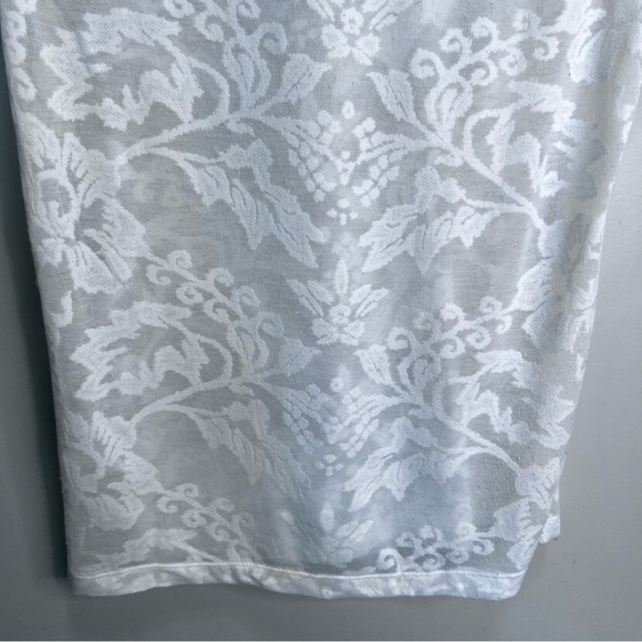 Selected Femme White Foral Sheer Scoop Neck Tshirt Size 36 - Picture 5 of 10